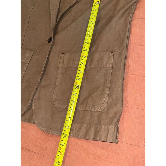 Everlane Organic Cotton Relaxed Oversized Blazer Jacket Brown Large L Womens - Picture 7 of 8